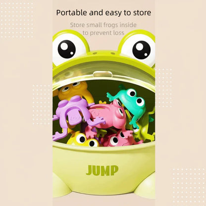 Overhead view of Frog Bounce Game set up on a rug, perfect for indoor motor skill development