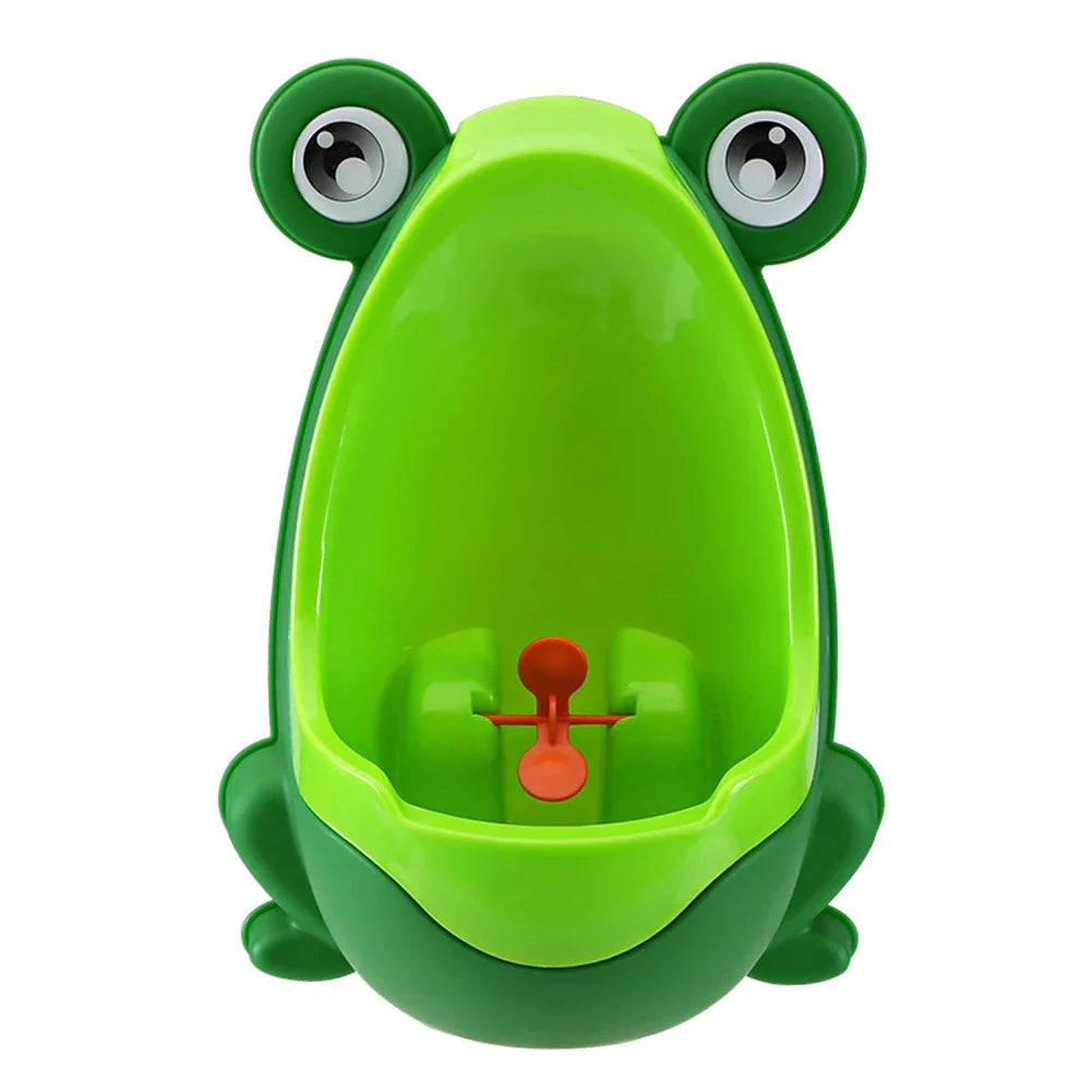 Baby essentials: Fun frog urinal, wall-mounted for potty training toddler boys. Easy to clean.