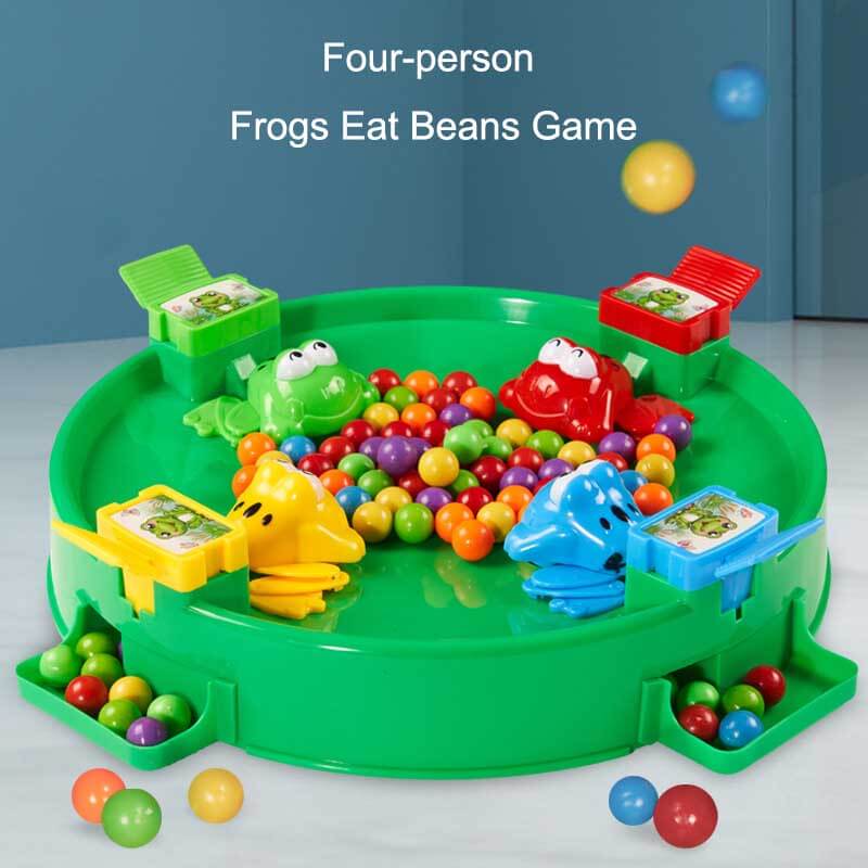 Close-up of a frog mask from the board game, bright green, key piece for kids game.