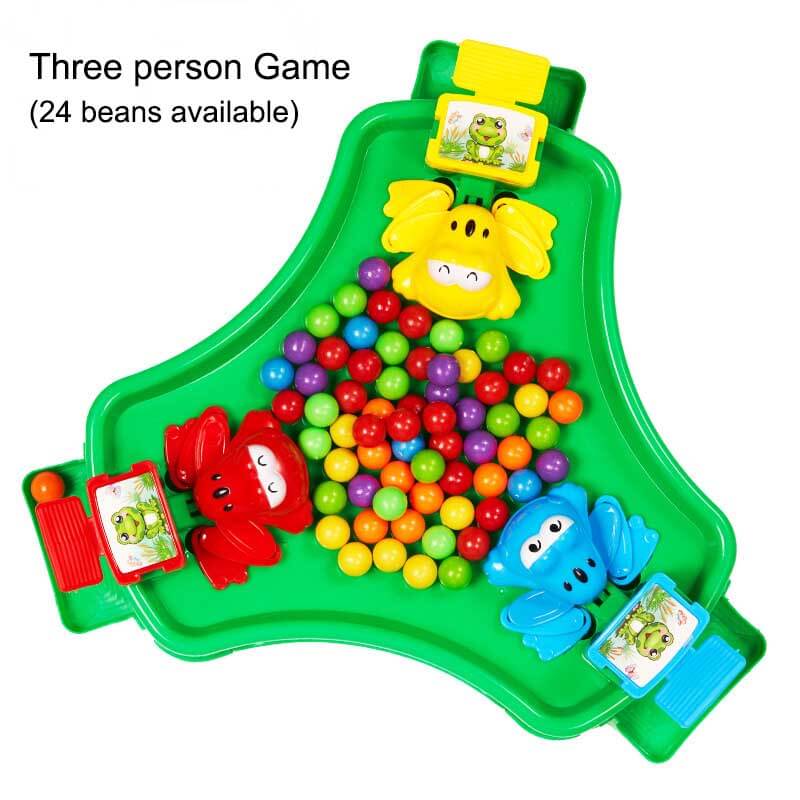 Educational Frog Tongue Board Game setup on a table, ready for interactive play, childrens toy.
