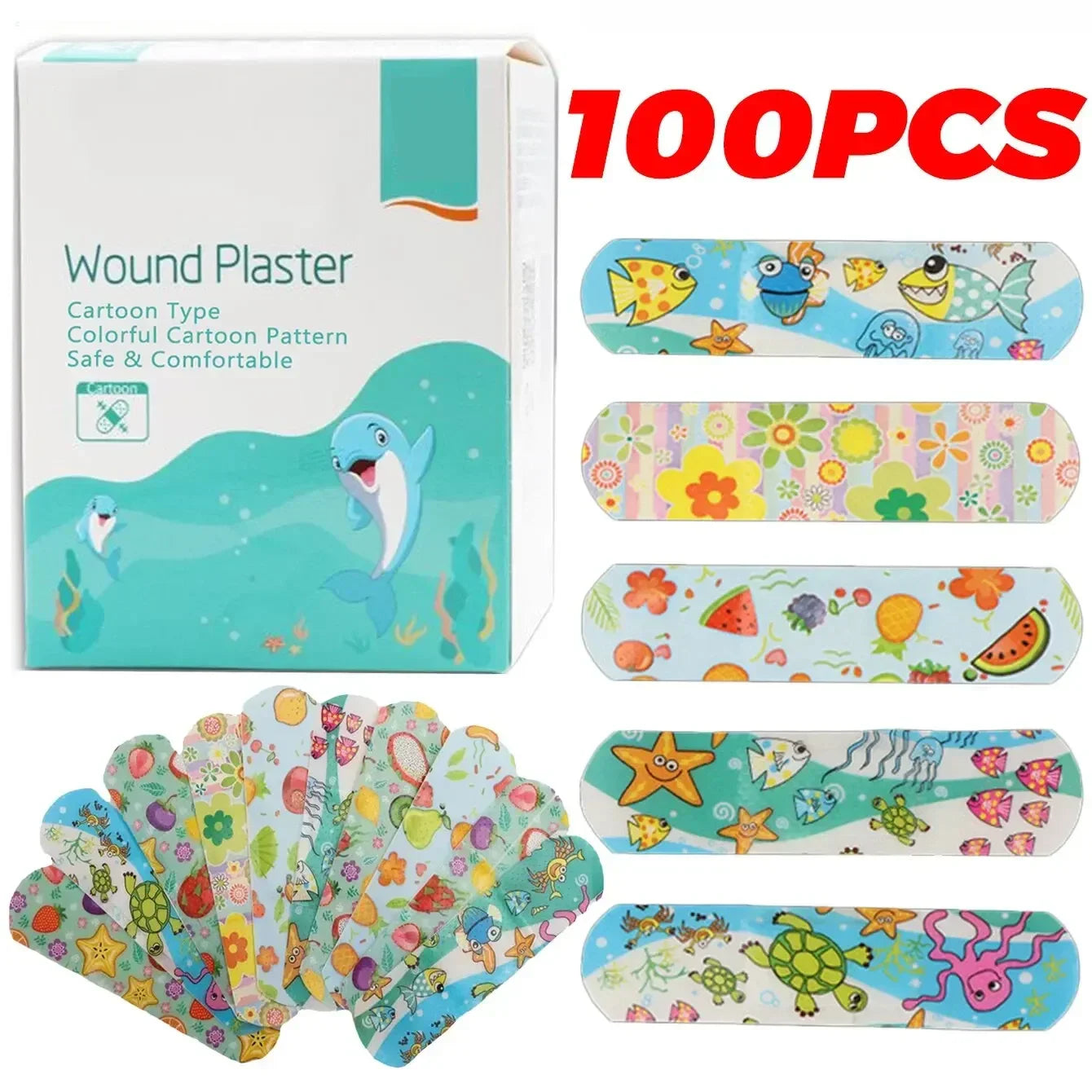 Close-up of a vibrant cartoon adhesive bandage, perfect for children's boo boos.
