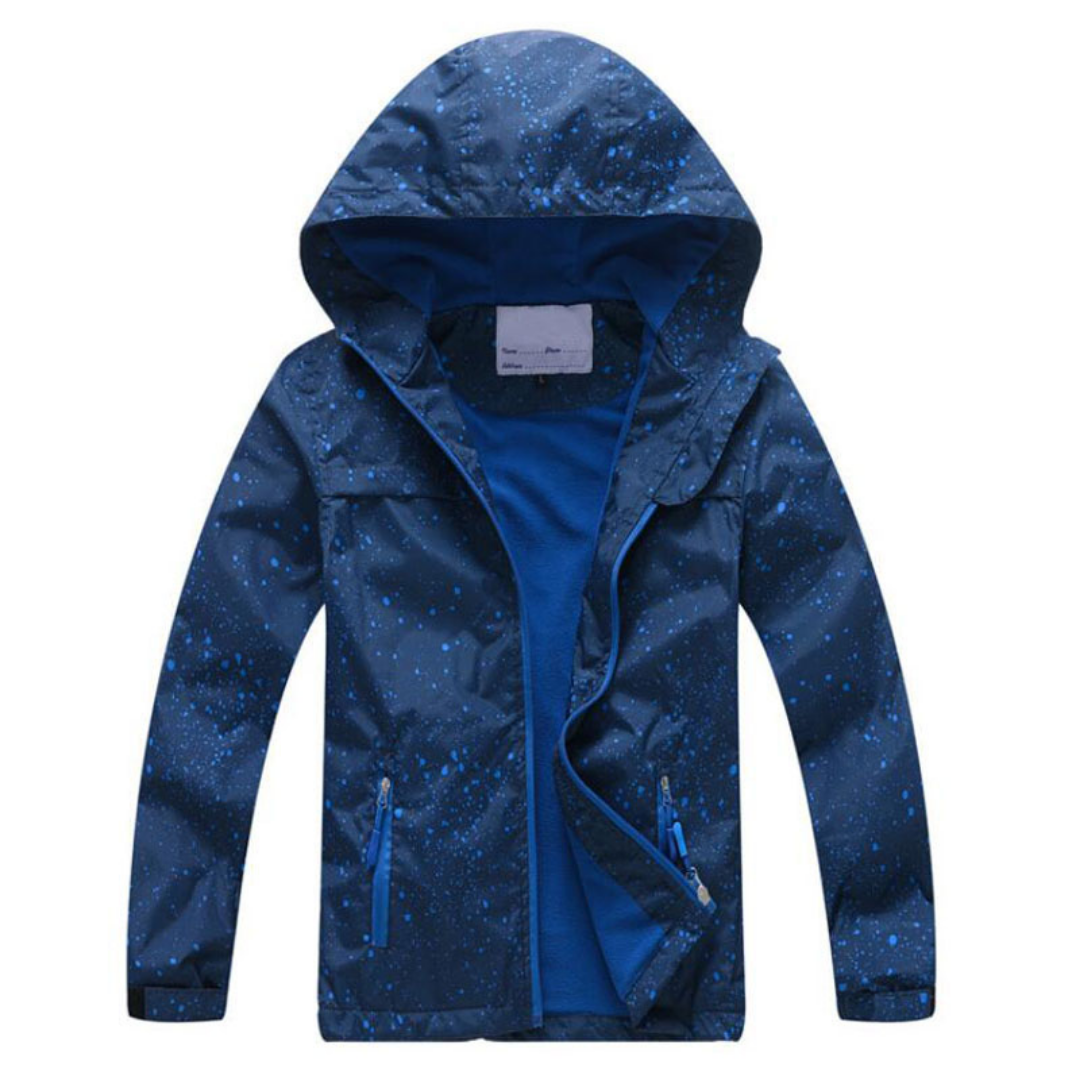 Kids' Galaxy Sky Waterproof Hooded Windbreaker Jacket, boys & girls fall/winter outerwear