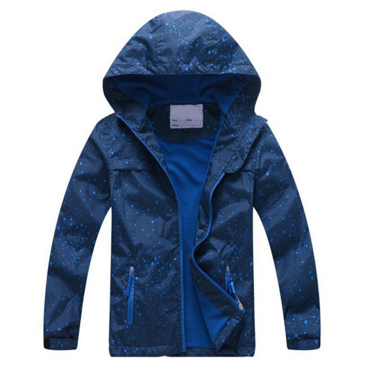 Kids' Galaxy Sky Waterproof Hooded Windbreaker Jacket, boys & girls fall/winter outerwear