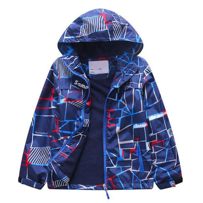 Playground-ready galaxy sky windbreaker for kids, waterproof and stylish fall fashion
