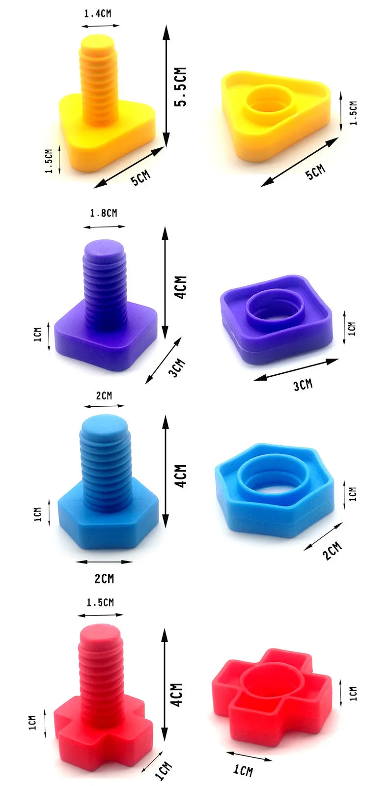 Geometric Nut Shape Match Puzzle: a fun, educational toy for kids to learn shapes and colors