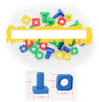Brightly colored Geometric Nut Shape Match Puzzle, ideal fidget toy for preschool learning