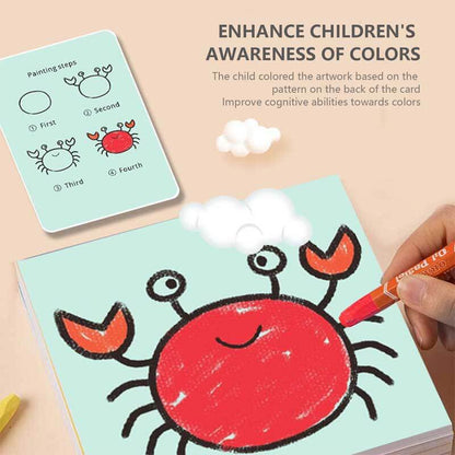 Child using a green and pink educational drawing robot, a fun STEM toy for creative learning.