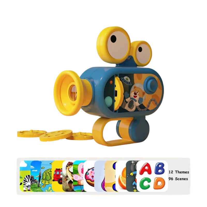 Educational kids' story projector flashlight with multiple slides for imaginative storytelling and learning.