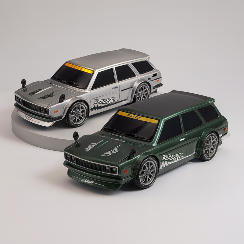 Kids' high-speed 4WD RC drift car with bright LED lights, perfect for electric remote control toy fun