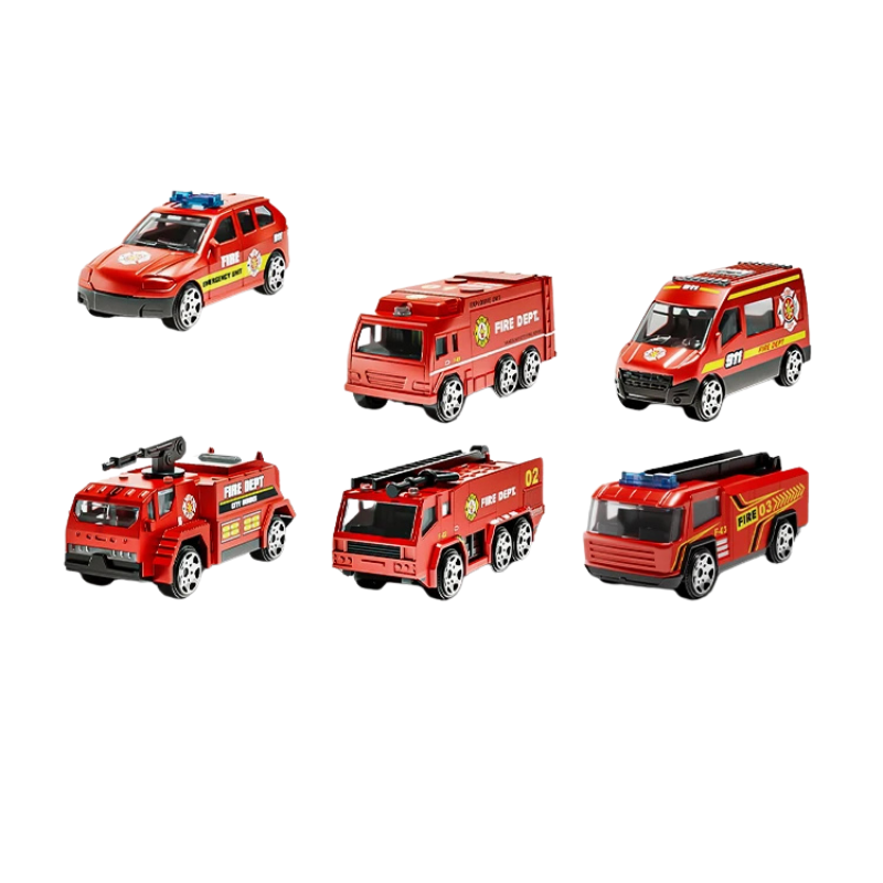 Durable red firetruck toy for kids, featuring inertia power and a fun water squirting ability, outdoor play