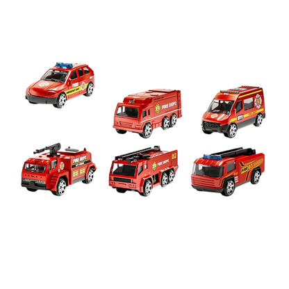 Durable red firetruck toy for kids, featuring inertia power and a fun water squirting ability, outdoor play