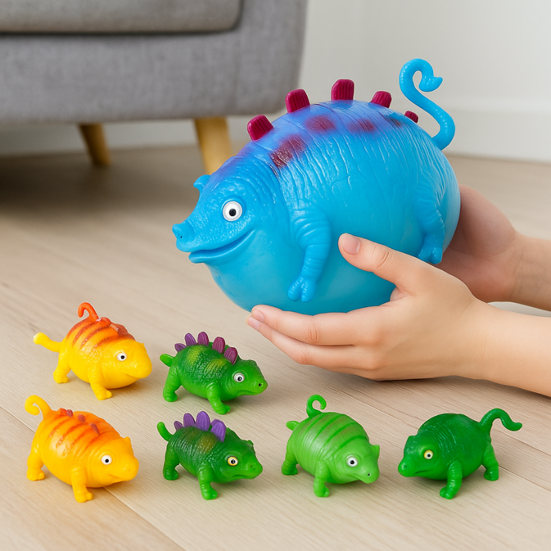 Kids' inflatable dinosaur balloons playset, colorful PVC toys for active play & party fun