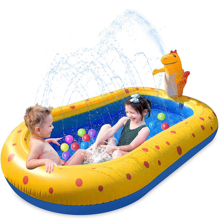 Easy setup inflatable fountain pool for kids & toddlers. Ideal baby splash pad & summer water play in the backyard.