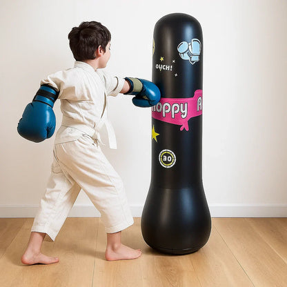 Kids' inflatable punching bag and gloves set for active outdoor and indoor play