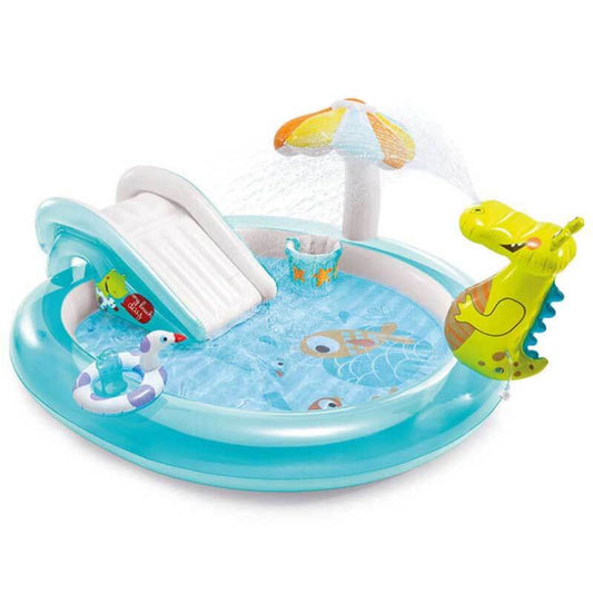Kids' Inflatable Splash Sprinkler Play Pool for outdoor summer fun, featuring vibrant colors.