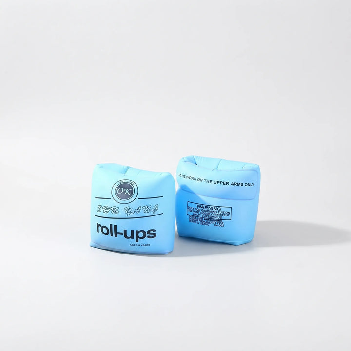 Children's inflatable swim armbands promoting water confidence & safety; ideal for learning.