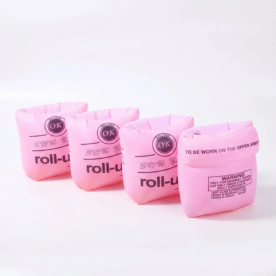 Toddler & child inflatable armbands, essential water safety gear for happy swimming lessons.