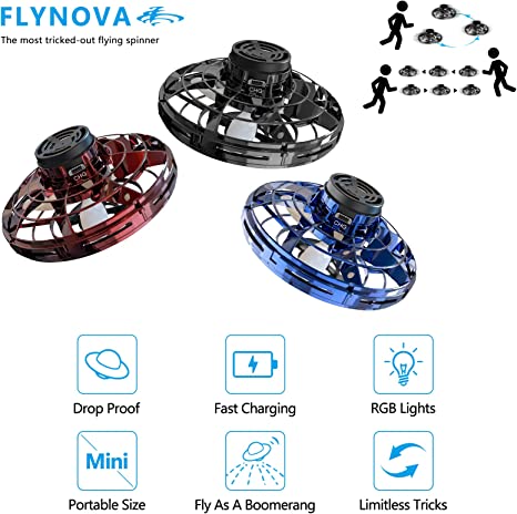Close-up of a Kids' Infrared Sensor Flying UFO RC Drone Toy, highlighting its detailed design and sensor