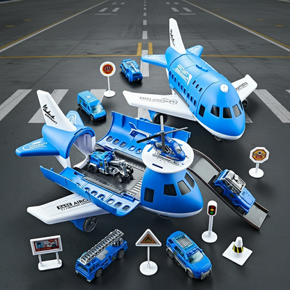 Engaging educational airport playset, teaching children about airport operations and vehicles