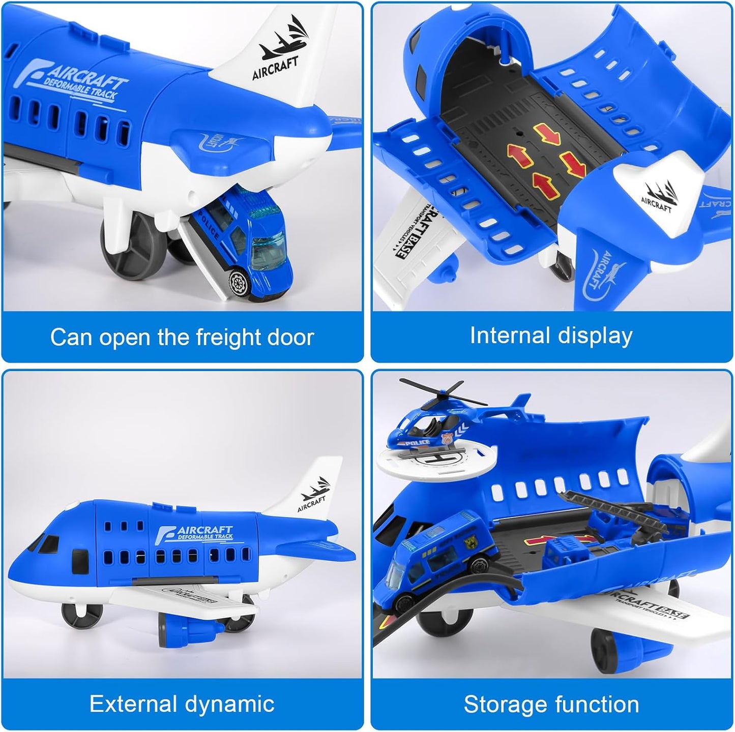 Educational airport playset for kids, featuring toy vehicles, terminal, and control tower