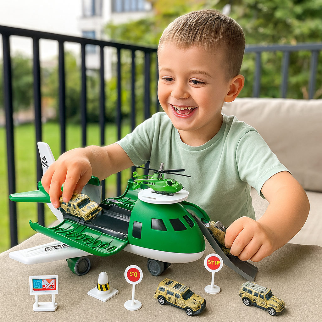 Large interactive airport toy set for children, perfect for educational and construction play