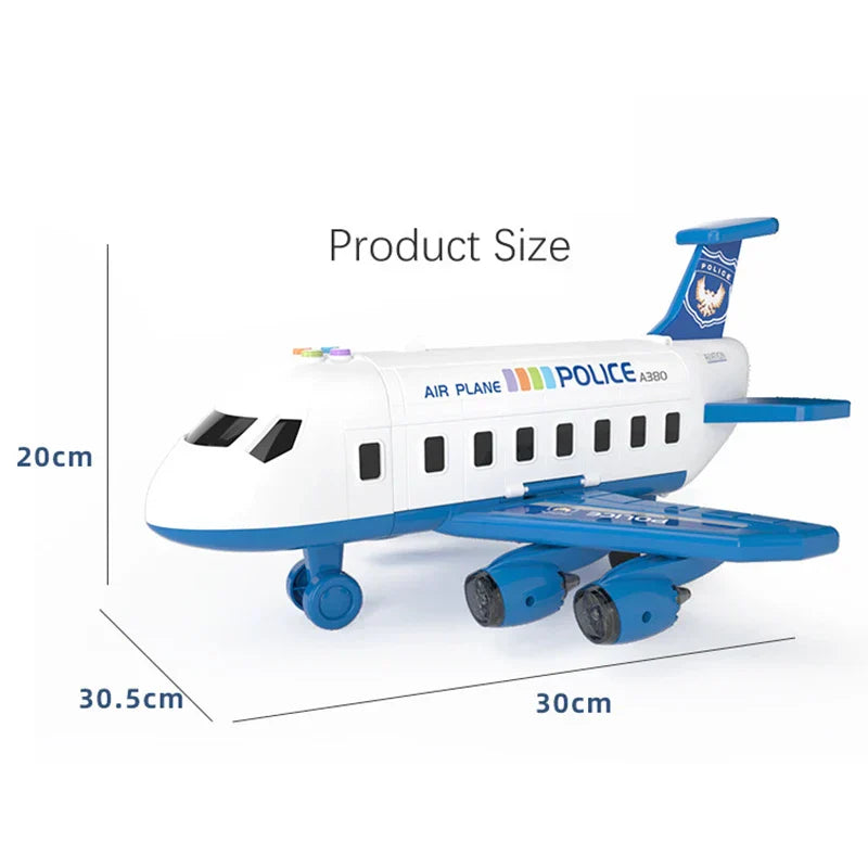 Educational toy cargo airplane playset with cars, ideal for young boys and girls' vehicle adventures.