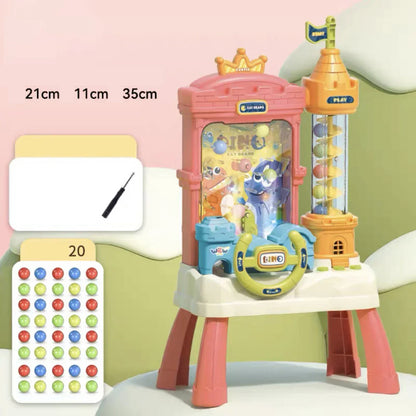 Child concentrating on catching balls with the Electric Ball Catcher interactive toy game