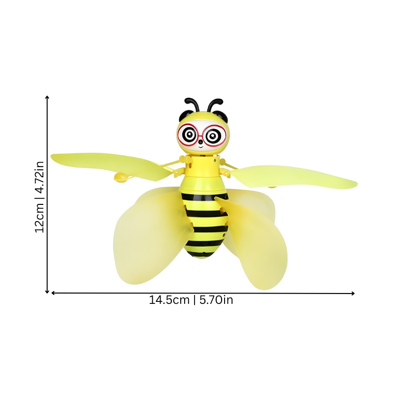 Flying toy bee, motion sensor for kids' interactive play, educational gift for children
