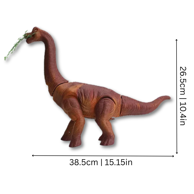 Close-up of the glowing head of Kids' Interactive Roaming Dinosaur Toy with projection light
