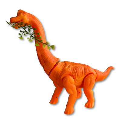 Child playing with the Kids' Interactive Roaming Dinosaur, showing its walking motion