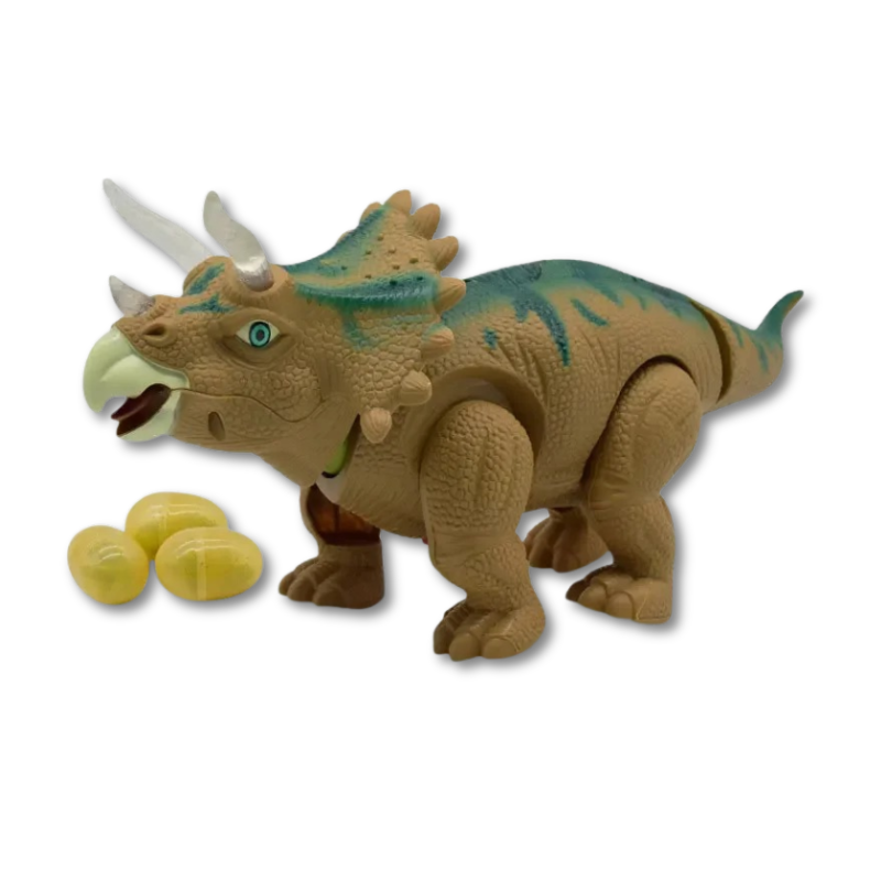 Detailed view of the prehistoric design of the Kids' Roaming Dinosaur educational toy