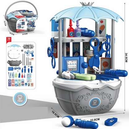 Toy candy collection on the kids' playset cart, promoting interactive and imaginative play.