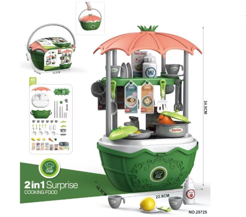 Kids' ice cream and candy cart playset featuring a cash register and serving accessories.