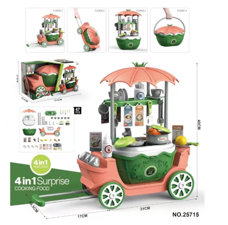 Brightly colored ice cream and candy cart toy, designed for endless hours of kids' roleplay fun.