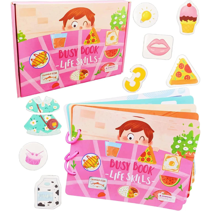 Interactive learning activity book set for kids, perfect for developing fine motor skills