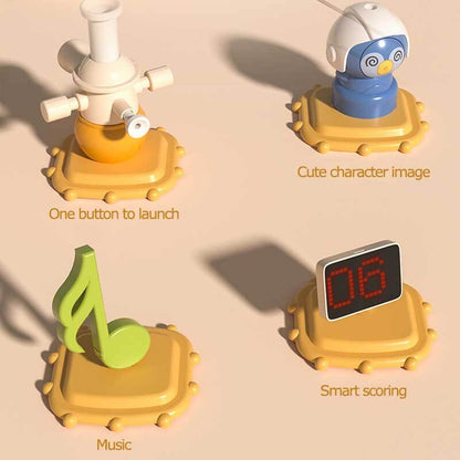 Close-up of a marble ready to be shot in the kids' interactive game, eco-friendly