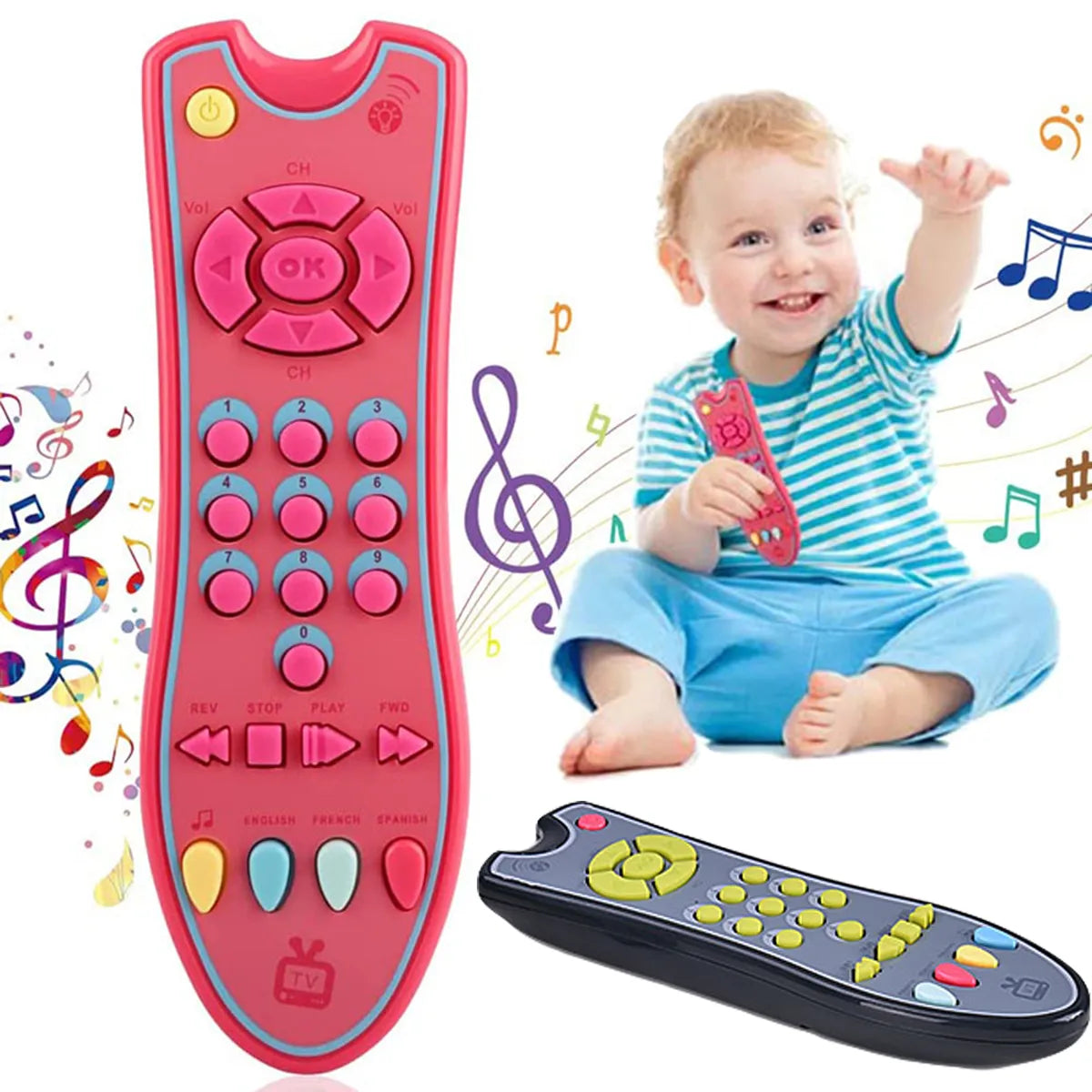 Kids' Interactive Musical Learning Phone, an educational baby toy for toddlers with lights & sounds.