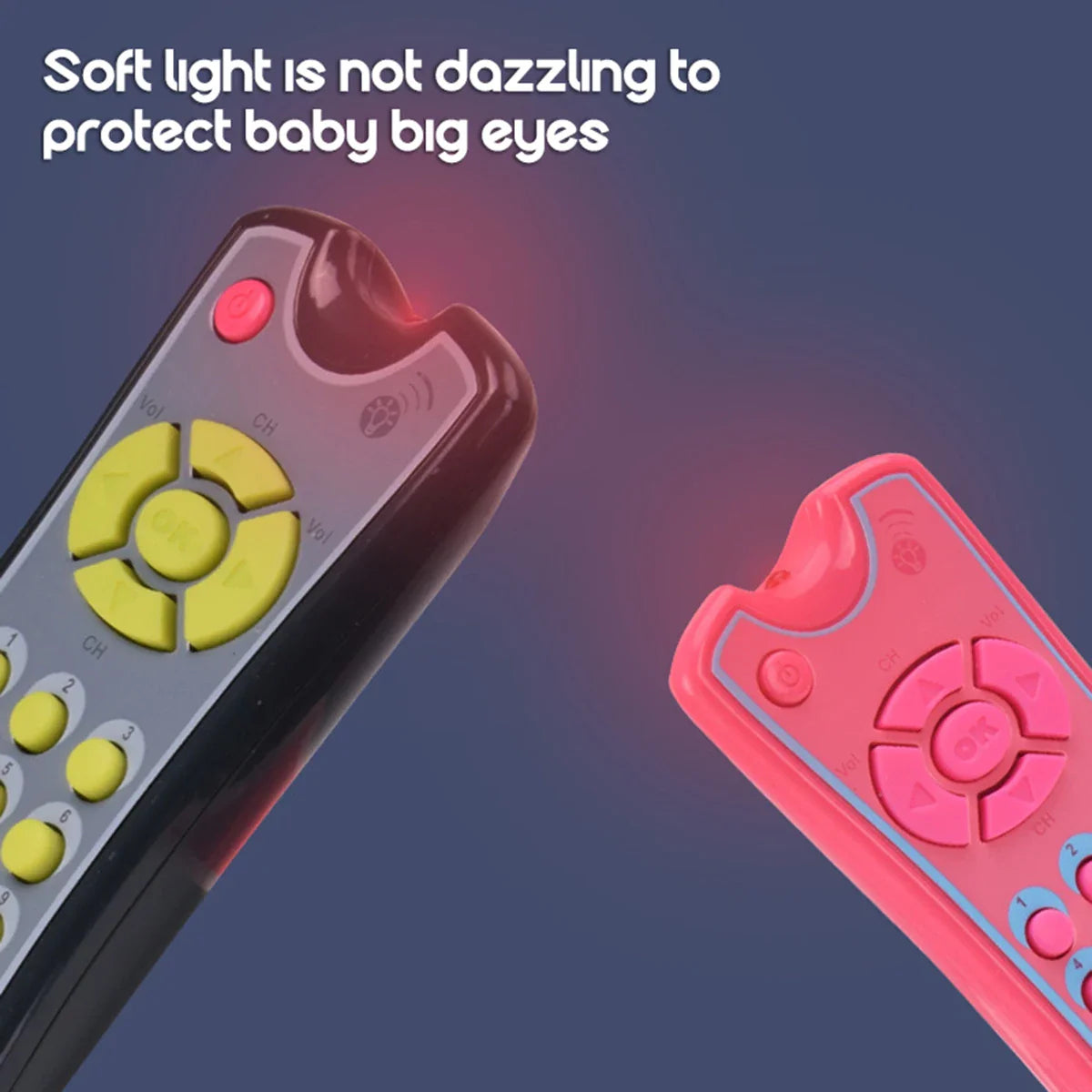 Baby musical learning phone with engaging melodies, sounds, & interactive lights for development.