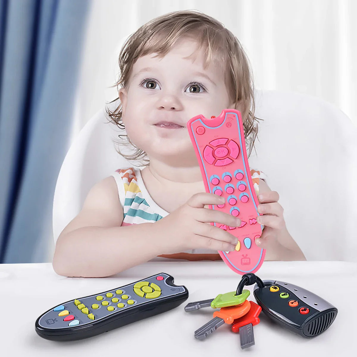 Interactive phone toy for babies & toddlers, featuring numbers, ABCs, & animal sounds.