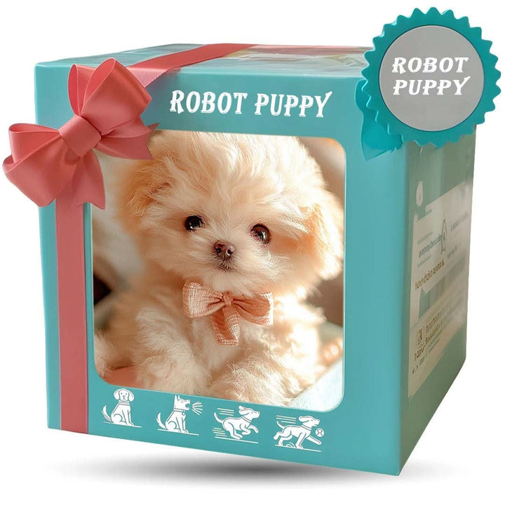Interactive plush dog toy resting on a cozy blanket, a cuddly companion for kids' imaginative play.