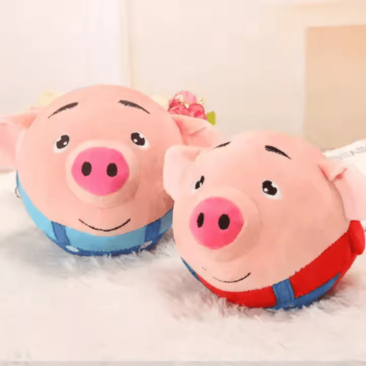 Kids' interactive plush toy ball, self-moving, with soft animal texture for toddlers' sensory play.