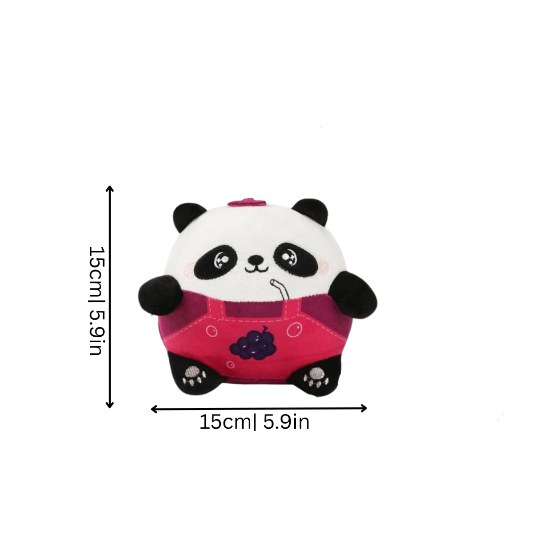 Close-up of a screen-free interactive plush toy ball designed for kids' indoor activity and fun.