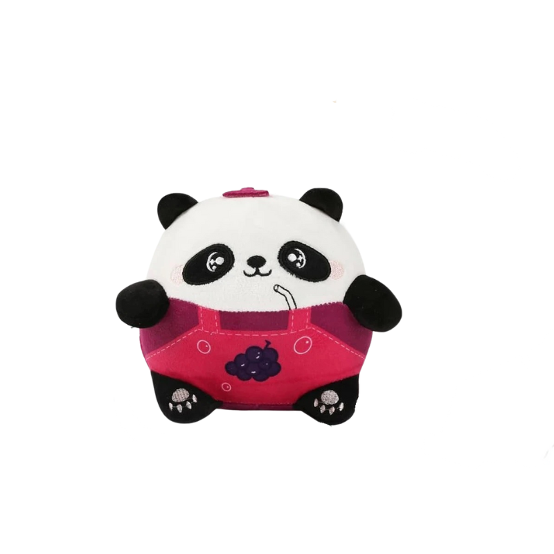 Toddler reaching for a cute, self-moving plush toy ball, perfect for educational sensory play.