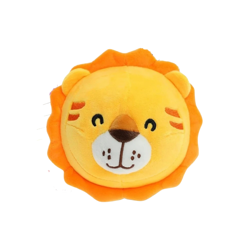 Vibrant animal print interactive plush toy ball, promoting active play for kids and toddlers.