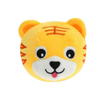 Soft, screen-free interactive plush toy ball with whimsical details, a great indoor activity for kids.