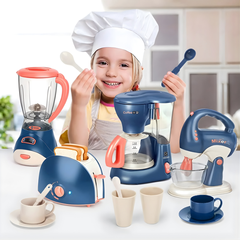 Kids' interactive pretend play kitchen appliance set, perfect for imaginative role-playing fun, educational toy
