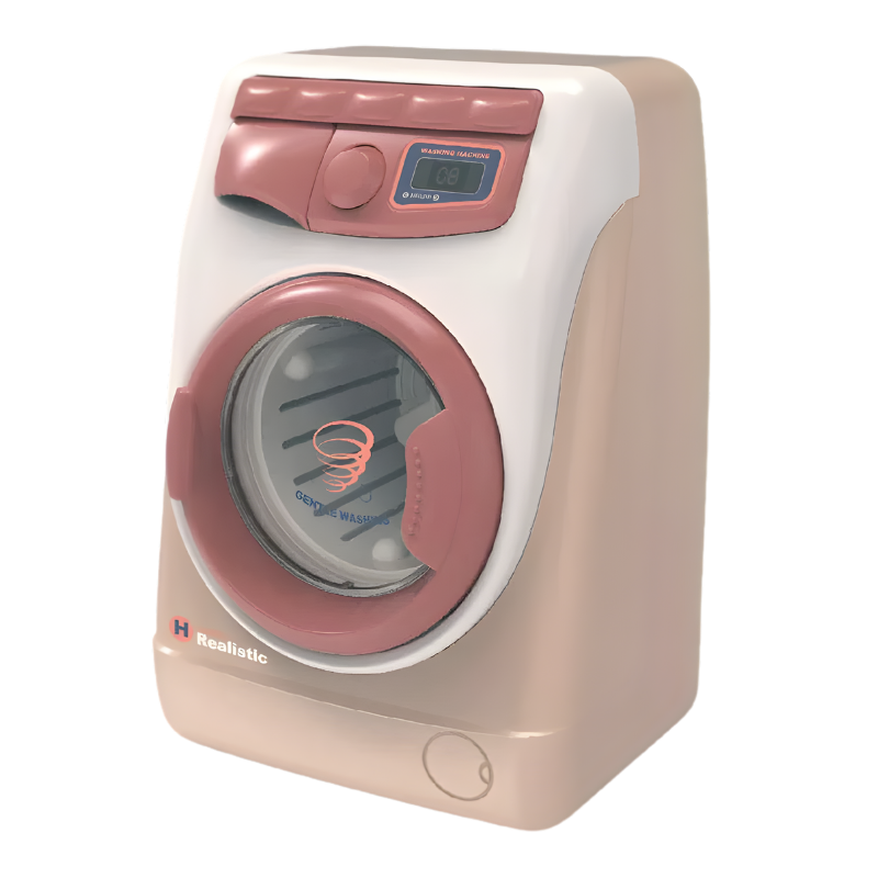 Close-up of a toy toaster with pop-up action, part of a pretend play kitchen set for children's gifts