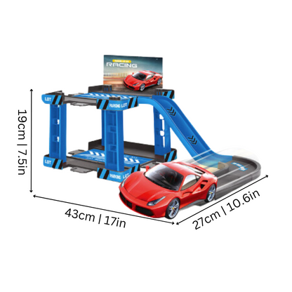 Educational rescue playset for kids, featuring vehicles and interactive elements to develop motor skills.
