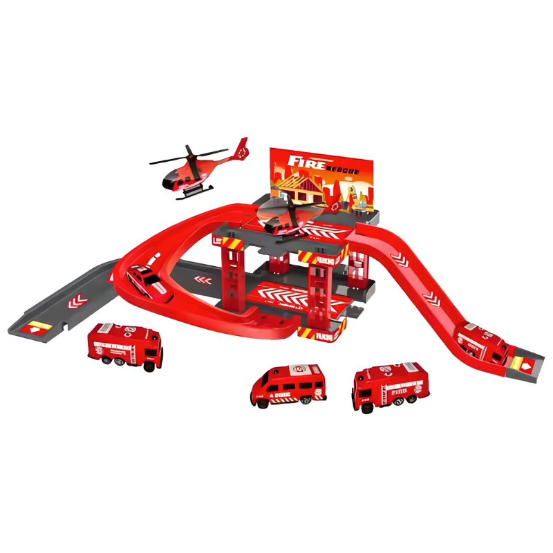 Adventure-themed rescue playset for toddlers, an interactive toy promoting educational play.