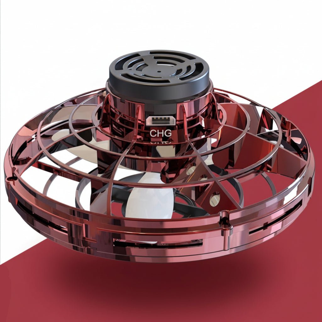 Kids' interactive UFO drone toy, hand-controlled, rechargeable, with LED lights for exciting indoor & outdoor flying.